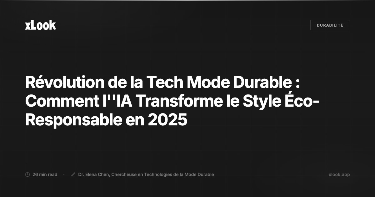 Révolution de la Tech Mode Durable : Comment l'IA Transfo...
